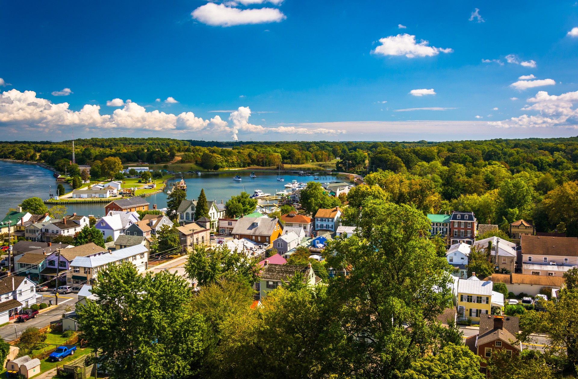 View of Chesapeake City from the Chesapeake City Bridge, Marylan